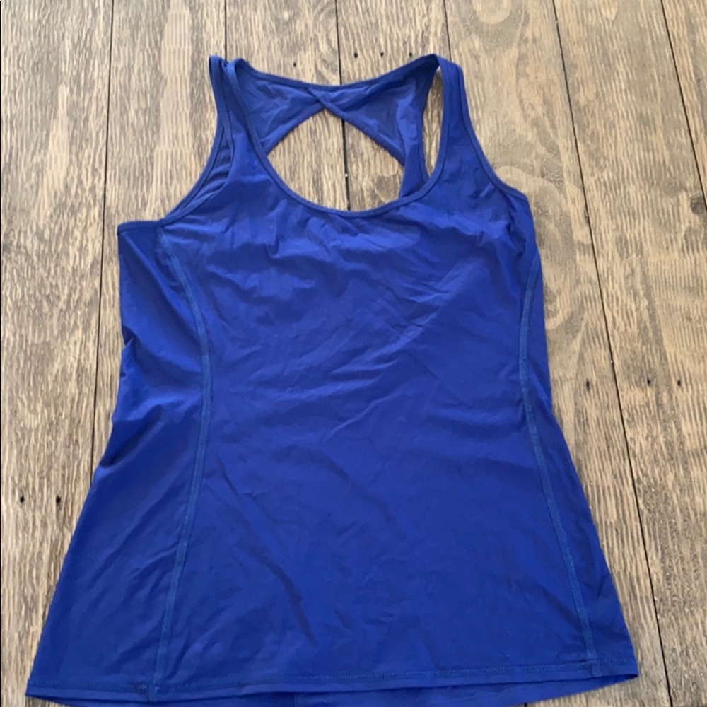 Blue athletic tank top